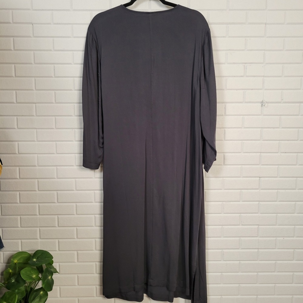 Pure Jill Side Tie Dress Size 2X Faux Wrap Minimalist Lagenlook‎ Sustainable - Picture 3 of 9